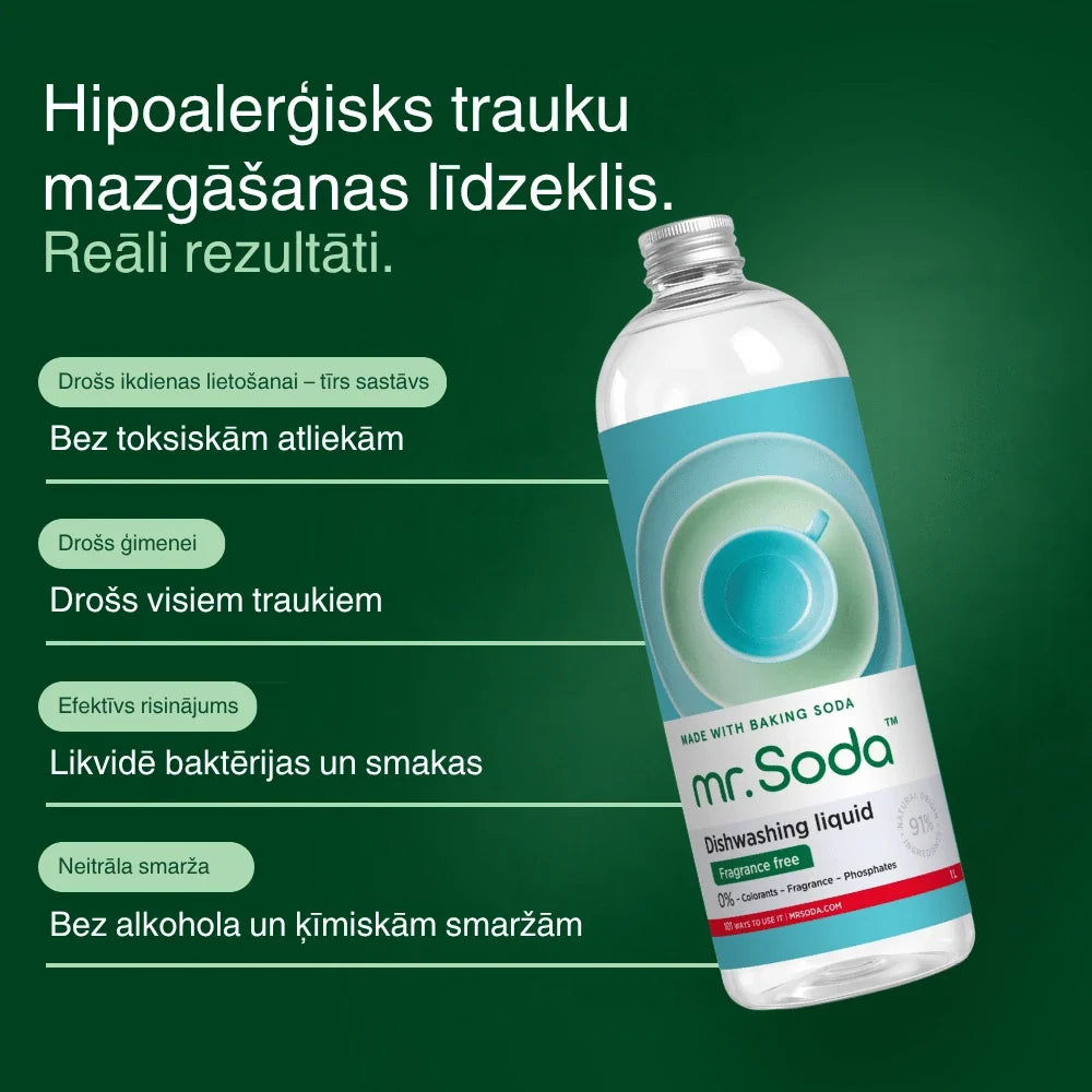 Hypoallergenic Liquid Dish Soap Refill (1000ml) lang-lv